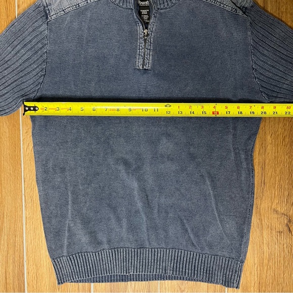 Structure Denim Look Sweater 1/4 Zip Gray Blue Color Mens Size Large - Picture 5 of 5